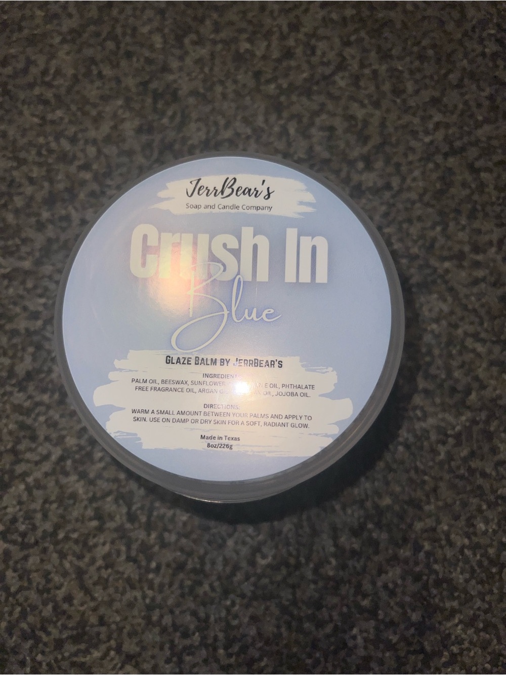 JerrBear's “Crush In Blue” Glaze Balm 8oz